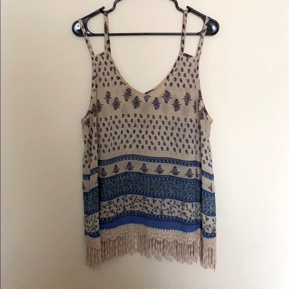 Boho Silk Fringe Top